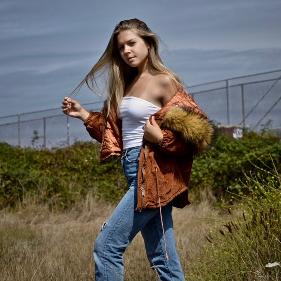 Rust corduroy coat - Picture 1 of 3